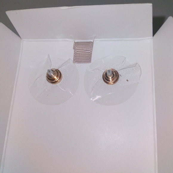 Emerald Green/ Blue Glass Stone Dangle Earrings - Picture 5 of 6